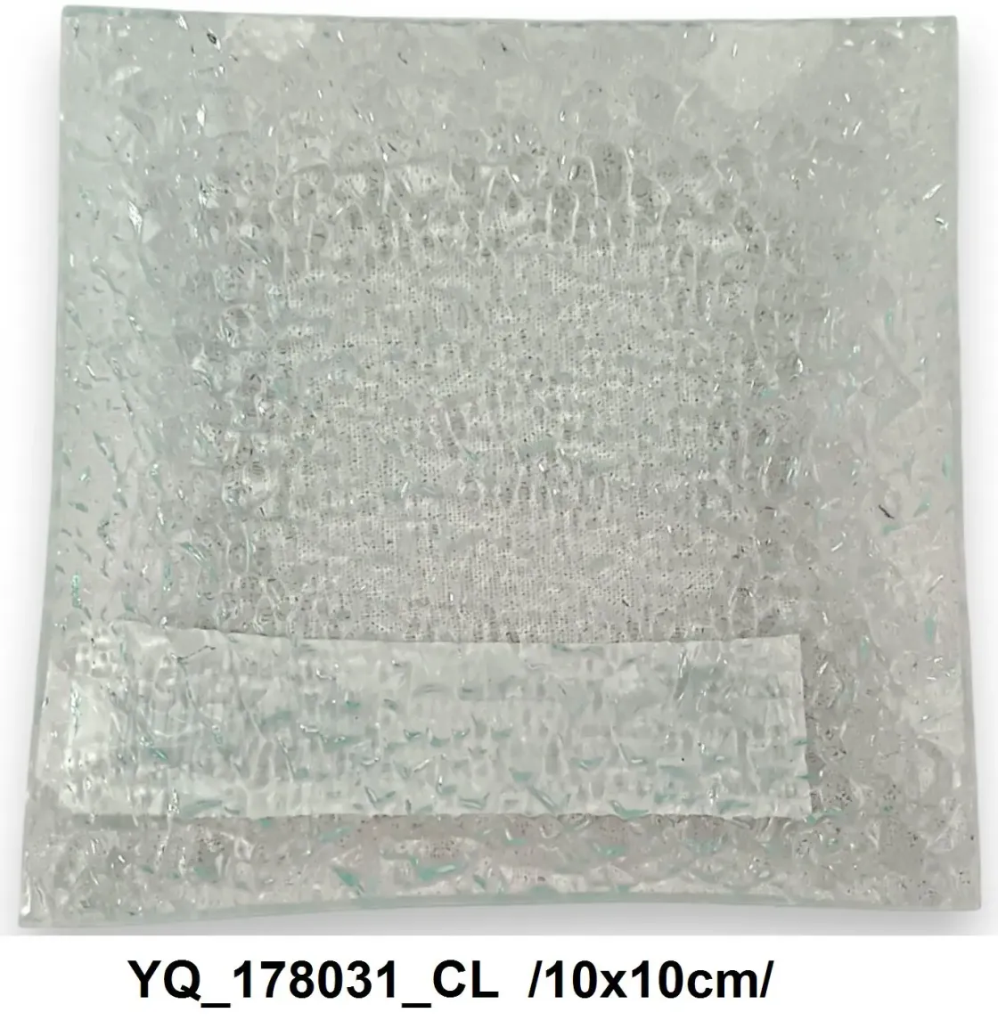 Farfurie din sticlă transparentă 10x10 cm