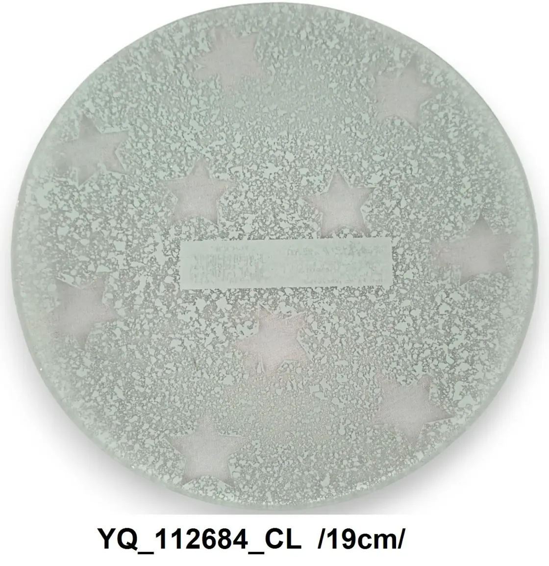 Farfurie transparentă cu model stele, 19 cm