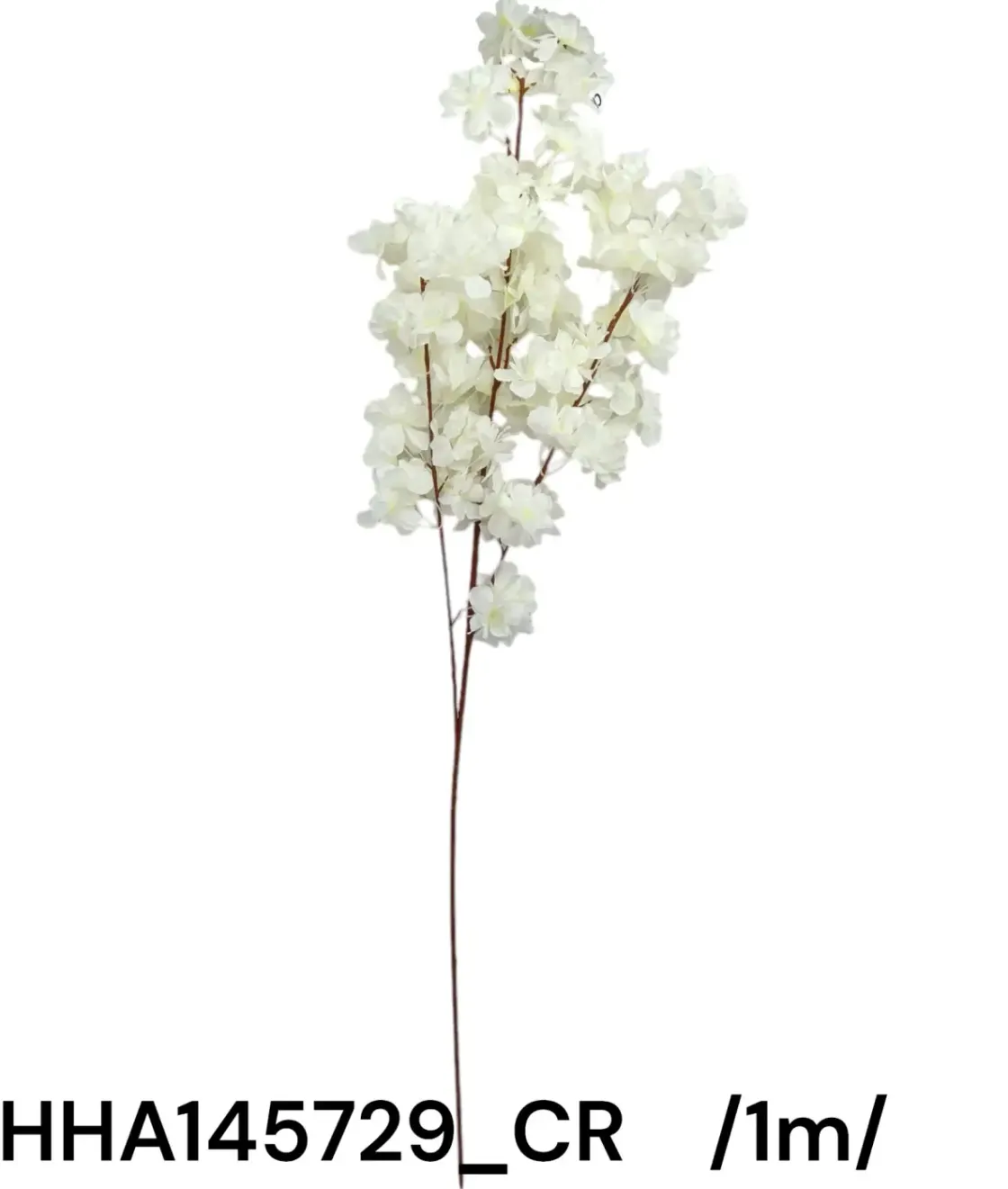 Ramură florală cu fructe crem, 100 cm